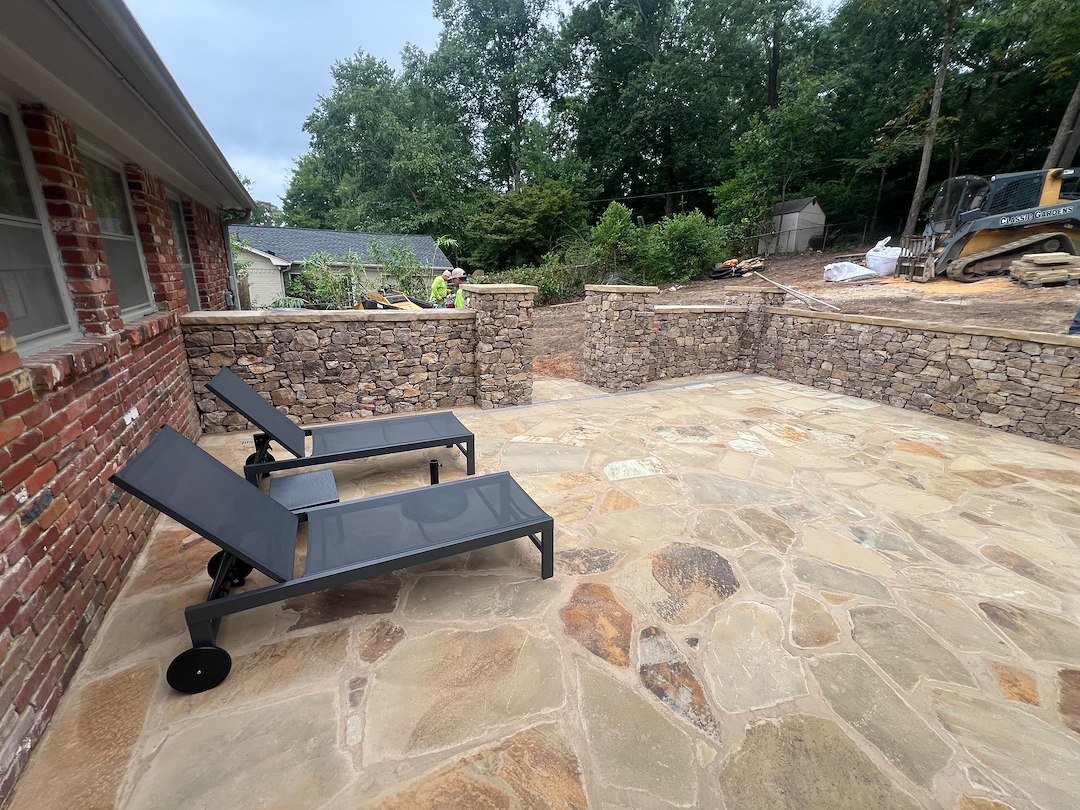 Stunning Flagstone Patio and Wall Project in Mountain Brook, AL Thumbnail